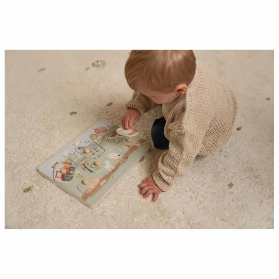 Little Dutch Puzzle sonore en bois FSC - Little Farm| Jouets D'Éveil|Jouets D'Éveil