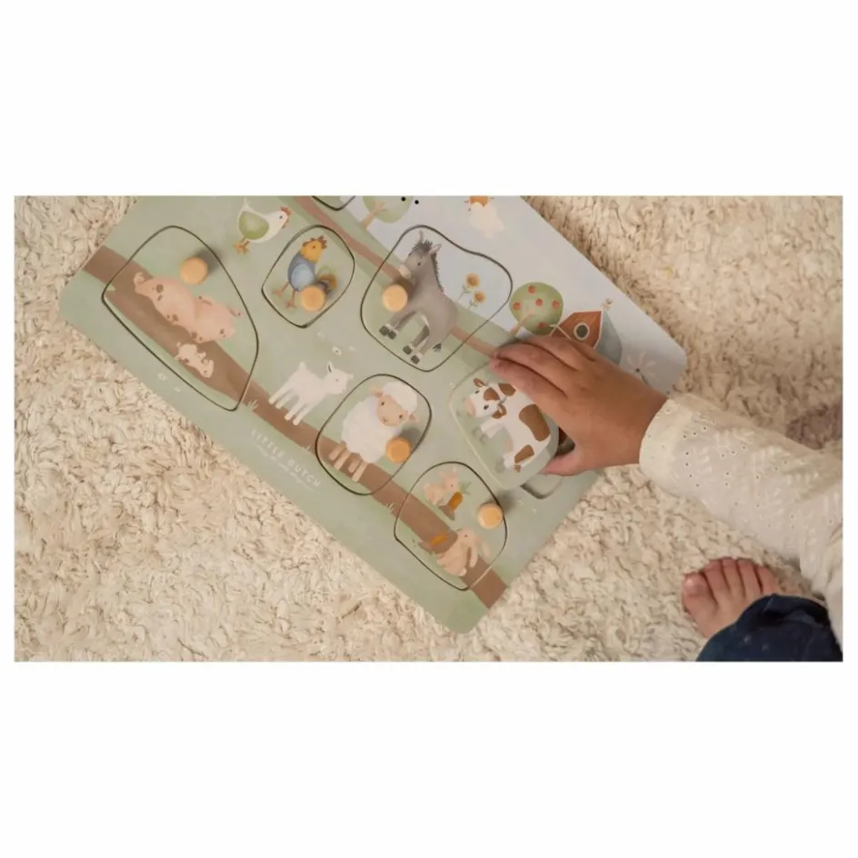 Little Dutch Puzzle sonore en bois FSC - Little Farm| Jouets D'Éveil|Jouets D'Éveil