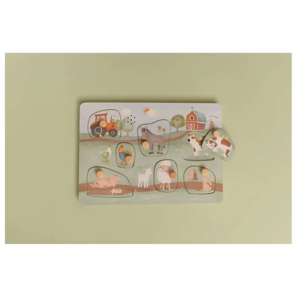 Little Dutch Puzzle sonore en bois FSC - Little Farm| Jouets D'Éveil|Jouets D'Éveil
