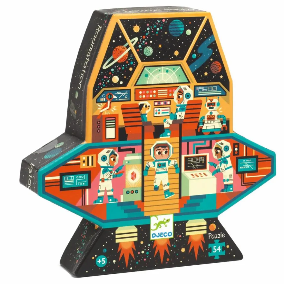 Djeco Puzzle Station Spatiale - 54 pièces| Puzzles|Jeux Éducatifs