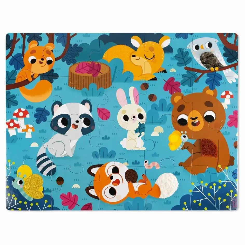 Discount Puzzle tactile Les Animaux de la Forêt - 20 pièces Puzzles|Jeux Éducatifs