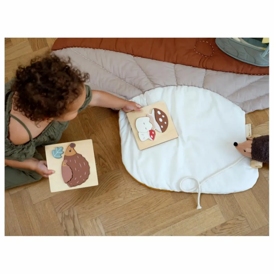 Online Fabelab Puzzles en bois Hérisson et champignon - Set de 2 Multicolore