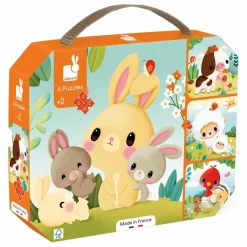 Janod Jouets D'Éveil|Jouets D'Éveil*Puzzles évolutifs Animaux de la ferme - 4 puzzles