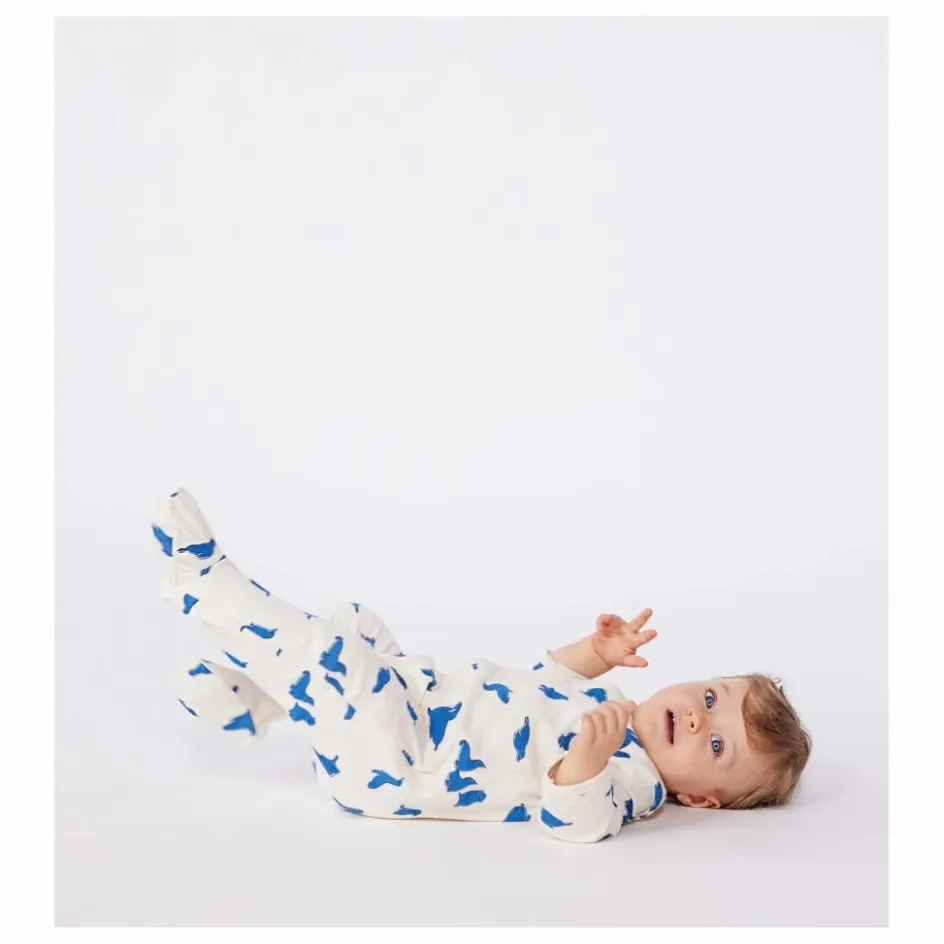 Online Petit Bateau Pyjama à Pieds Berry Coton Bio | Crème
