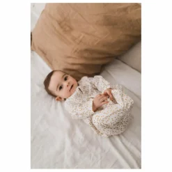 Clearance Rose in April Pyjama à pieds en jersey Amalia Mini-cœurs | Jaune moutarde