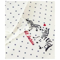 Sale Petit Bateau Pyjama à Pois Zèbres Coton Bio | Blanc