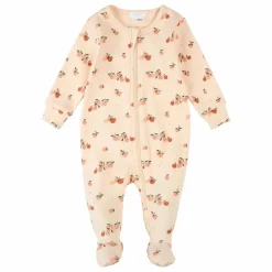 Petit Lem Pyjamas, Sous-Vêtements|Pyjamas Et Bodies*Pyjama Avec Pieds Côtelé Agrumes Coton Bio |