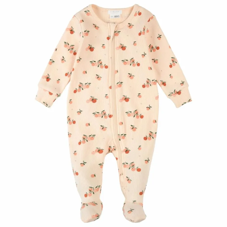 Petit Lem Pyjamas, Sous-Vêtements|Pyjamas Et Bodies*Pyjama Avec Pieds Côtelé Agrumes Coton Bio |
