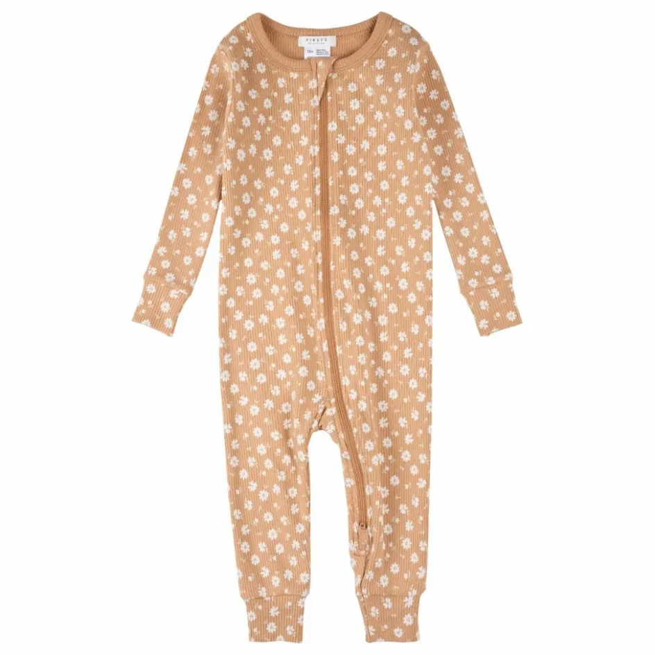 Sale Petit Lem Pyjama Avec Pieds Fleuri Coton Bio | Naturel