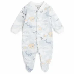 Outlet Sleepy Doe Pyjama avec pieds Ski Coton Bio | Bleu