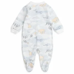 Outlet Sleepy Doe Pyjama avec pieds Ski Coton Bio | Bleu