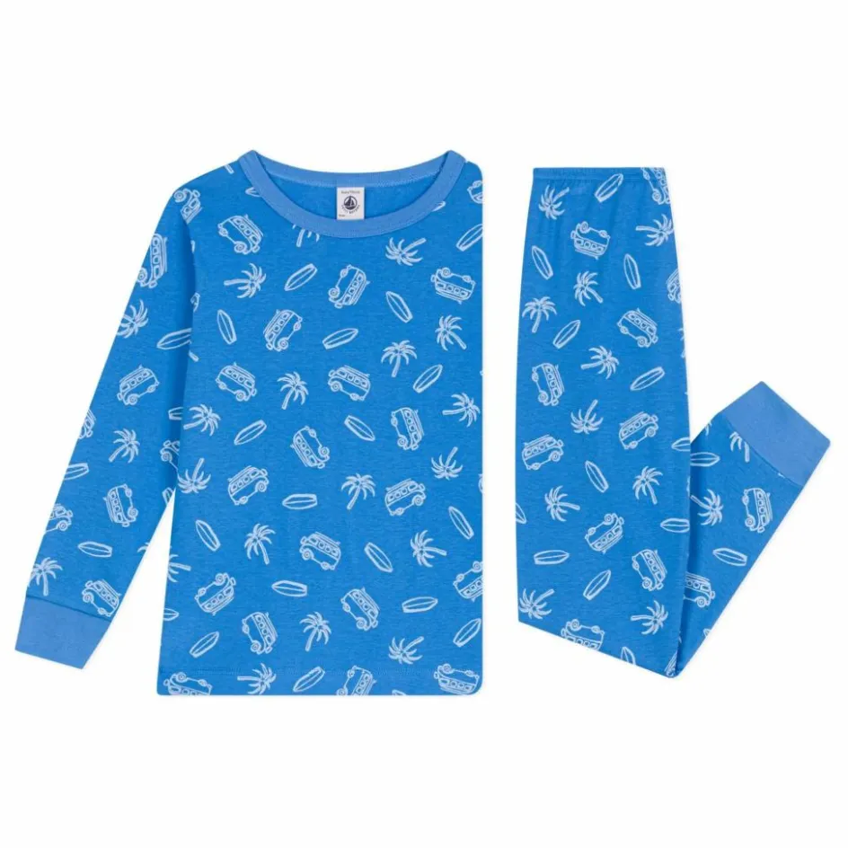 Discount Petit Bateau Pyjama Brighton Coton Bio | Bleu