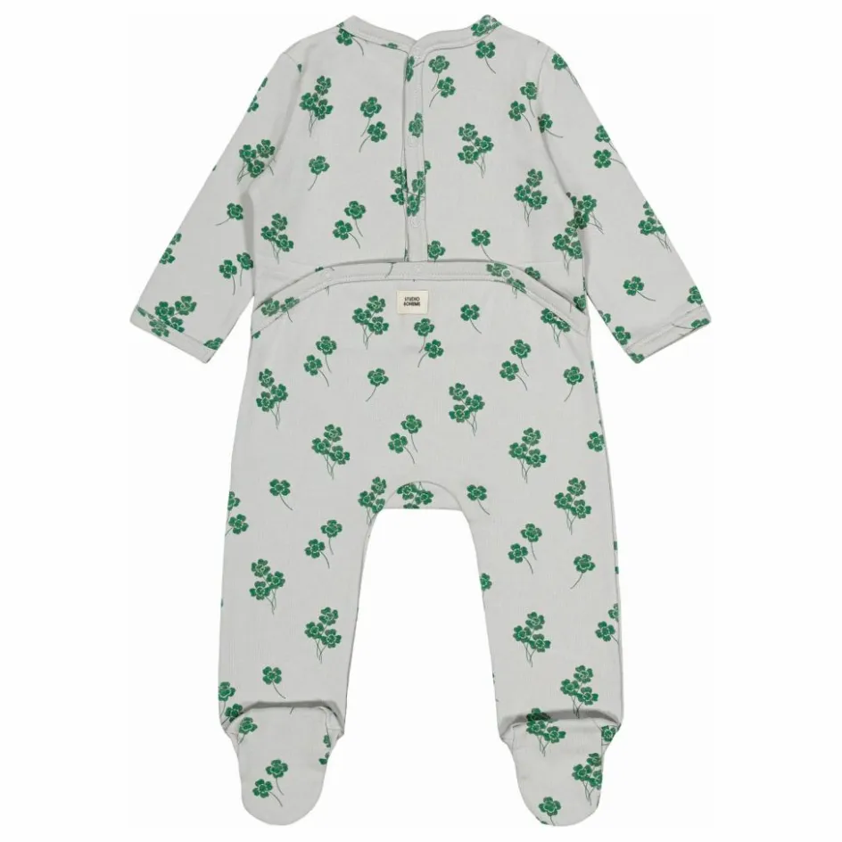Hot Studio Bohème Pyjama Chubby Trèfles Coton Bio | Gris