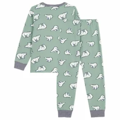 Enfant Petit Bateau Nuit, Sous-Vêtements*Pyjama Col Rayé Ours Coton Bio |