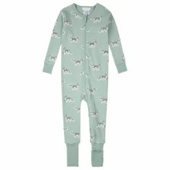 Outlet Petit Lem Pyjama Convertible Léopards Coton Bio | Vert amande