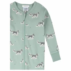 Outlet Petit Lem Pyjama Convertible Léopards Coton Bio | Vert amande