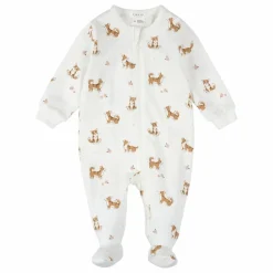 New Petit Lem Pyjama Côtelé Corgis Coton Bio | Ecru