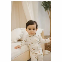 New Petit Lem Pyjama Côtelé Corgis Coton Bio | Ecru