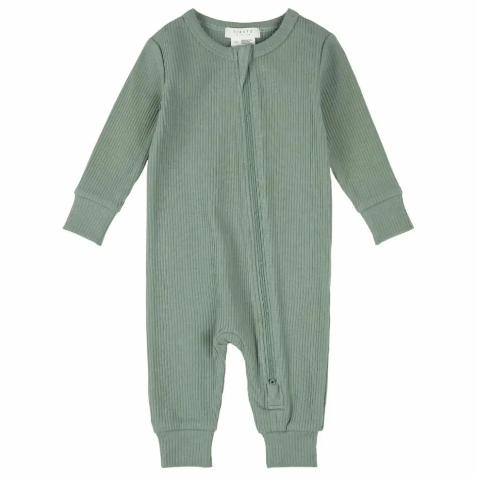 Clearance Petit Lem Pyjama Côtelé Coton Bio | Vert céladon