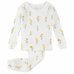 Enfant Petit Lem Pyjamas, Sous-Vêtements|Pyjamas Et Bodies*Pyjama Côtelé Jonquilles Coton Bio |