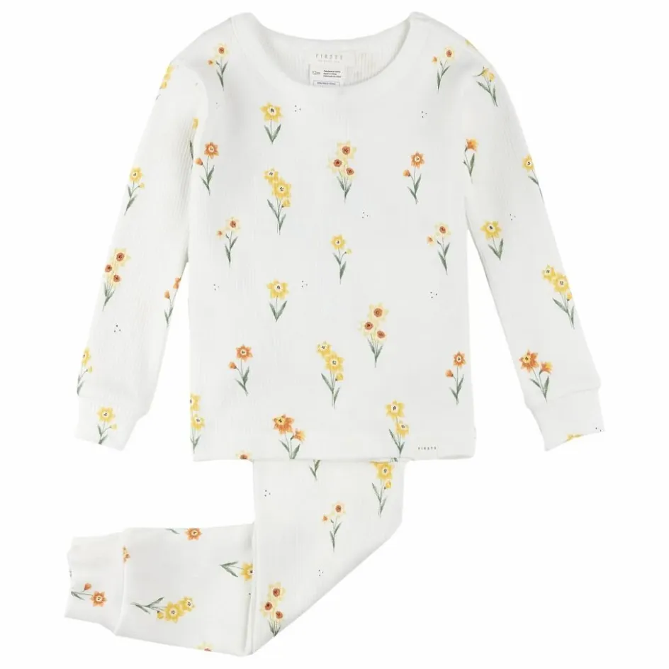 Enfant Petit Lem Pyjamas, Sous-Vêtements|Pyjamas Et Bodies*Pyjama Côtelé Jonquilles Coton Bio |