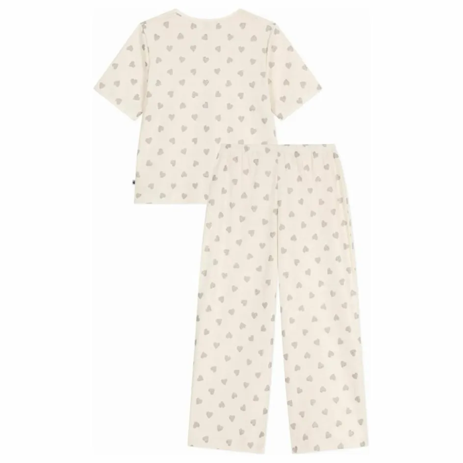 Femme Petit Bateau Nuit*Pyjama Cœurs Pailletés Coton Bio |