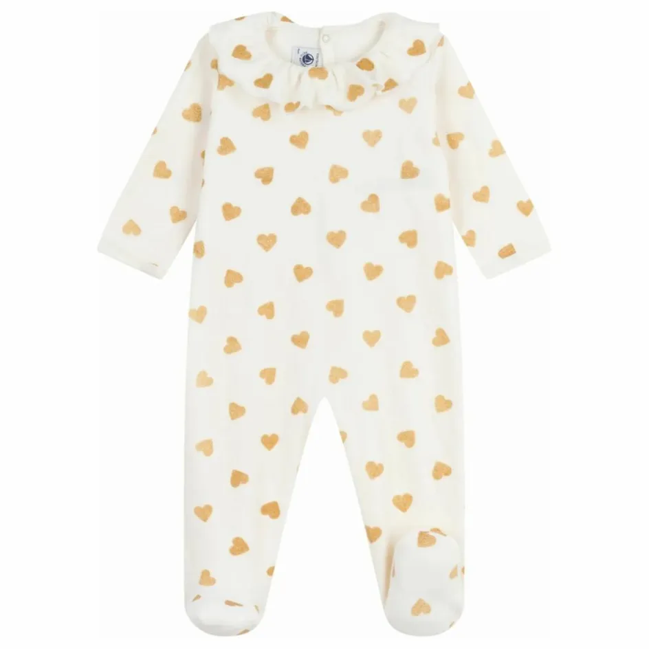 Petit Bateau Pyjamas, Sous-Vêtements|Pyjamas Et Bodies*Pyjama Dors Bien Col Cœurs Pailletés Coton Bio |