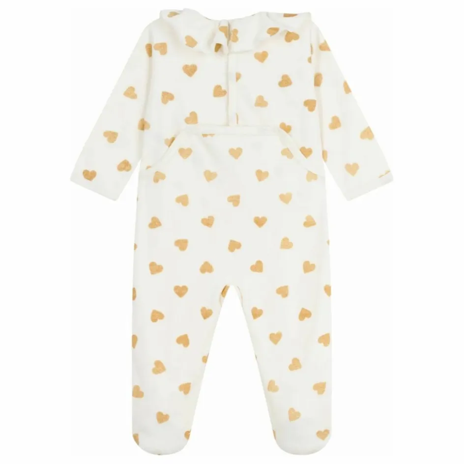 Petit Bateau Pyjamas, Sous-Vêtements|Pyjamas Et Bodies*Pyjama Dors Bien Col Cœurs Pailletés Coton Bio |