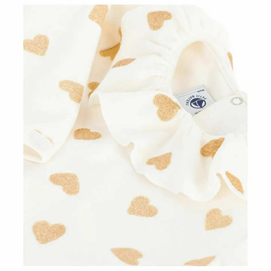Petit Bateau Pyjamas, Sous-Vêtements|Pyjamas Et Bodies*Pyjama Dors Bien Col Cœurs Pailletés Coton Bio |