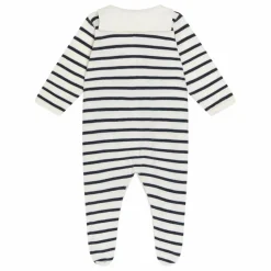 Sale Petit Bateau Pyjama Dors Bien Marinière Coton Bio | Blanc