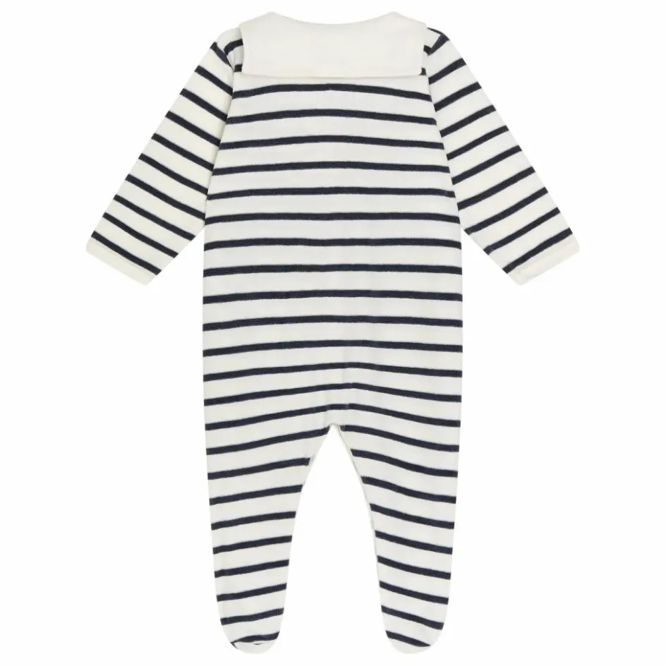 Sale Petit Bateau Pyjama Dors Bien Marinière Coton Bio | Blanc