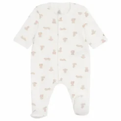 Sale Petit Bateau Pyjama Dors Bien Oursons Coton Bio | Blanc