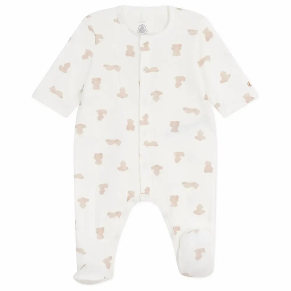 Sale Petit Bateau Pyjama Dors Bien Oursons Coton Bio | Blanc