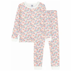 Enfant Petit Bateau Nuit, Sous-Vêtements*Pyjama Fleuri Bords Contrastés Coton Bio |