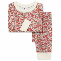 Sleepy Doe Pyjama Fleuri Coton Bio | Rouge