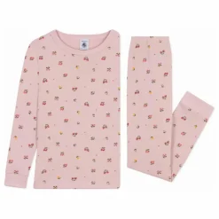 Petit Bateau Pyjama Fleuri Cœurs Coton Bio | Rose