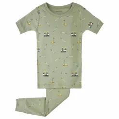 Hot Petit Lem Pyjama Golf Coton Bio | Vert kaki