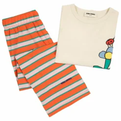 Outlet Pyjama Rayé Fleur Coton Bio | Enfant Nuit, Sous-Vêtements|Nuit, Sous-Vêtements