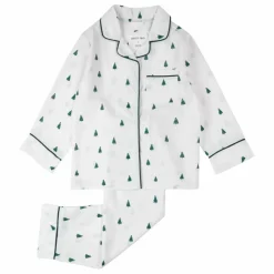 Online Petit Lem Pyjama Sapins Popeline Fibres Recyclées | Blanc