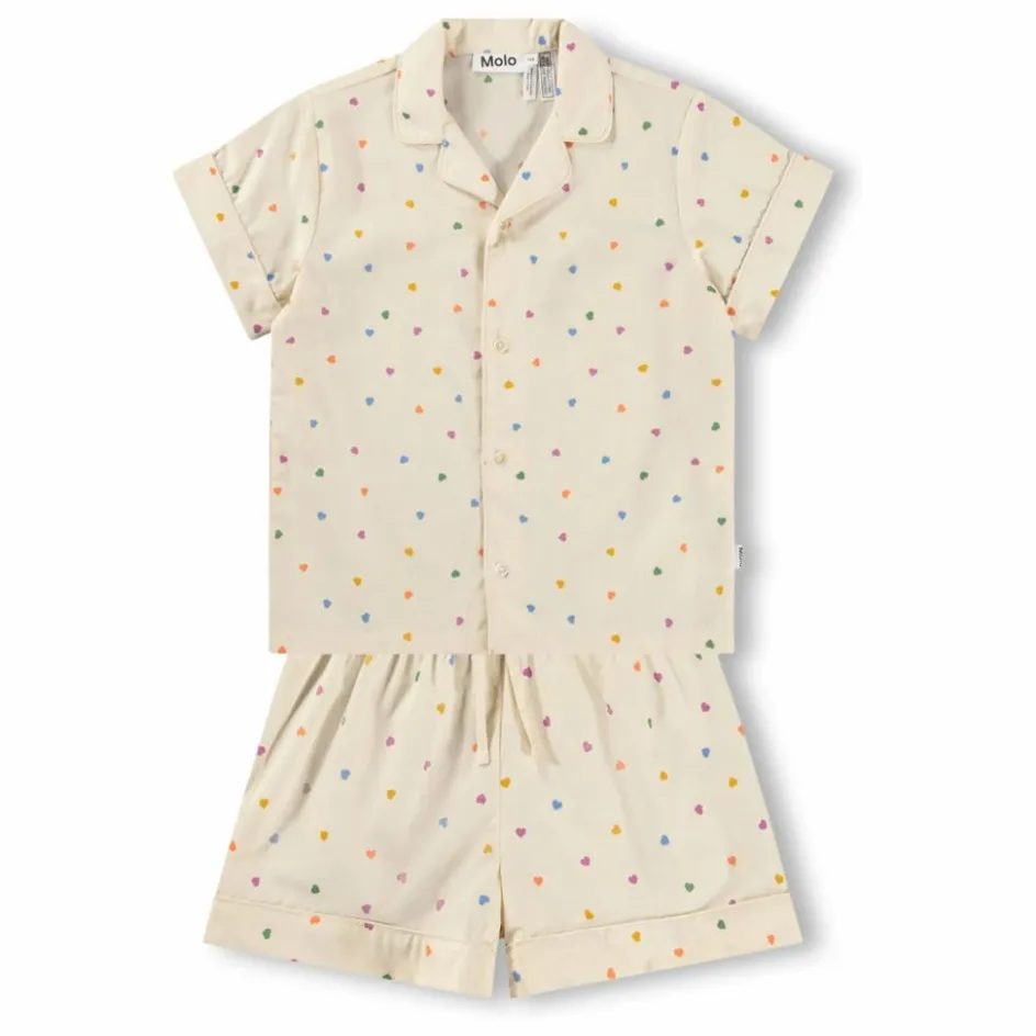 Enfant Molo Nuit, Sous-Vêtements*Pyjama Short Lexi Cœurs Coton Bio |