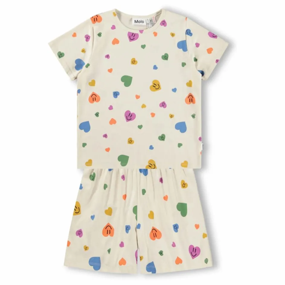 Molo Pyjama Short Luvis Cœurs Coton Bio ||Enfant Nuit, Sous-Vêtements|Nuit, Sous-Vêtements