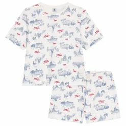 Discount Petit Bateau Pyjashort Broken Coton Bio | Ecru