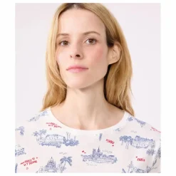 Discount Petit Bateau Pyjashort Broken Coton Bio | Ecru