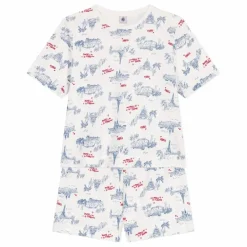 Discount Petit Bateau Pyjashort Broken Coton Bio | Ecru