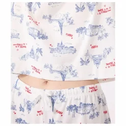Discount Petit Bateau Pyjashort Broken Coton Bio | Ecru