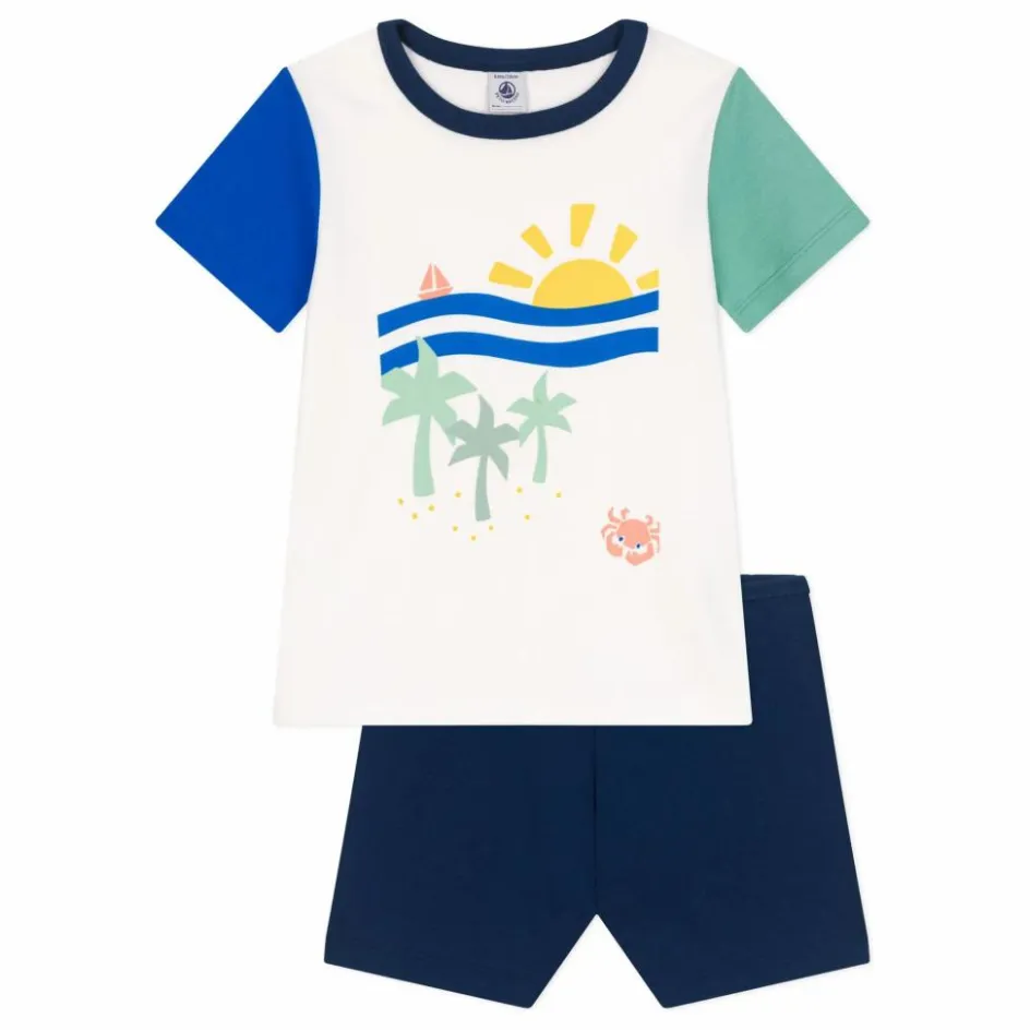 Enfant Petit Bateau Nuit, Sous-Vêtements*Pyjashort Brooklyn Coton Bio |