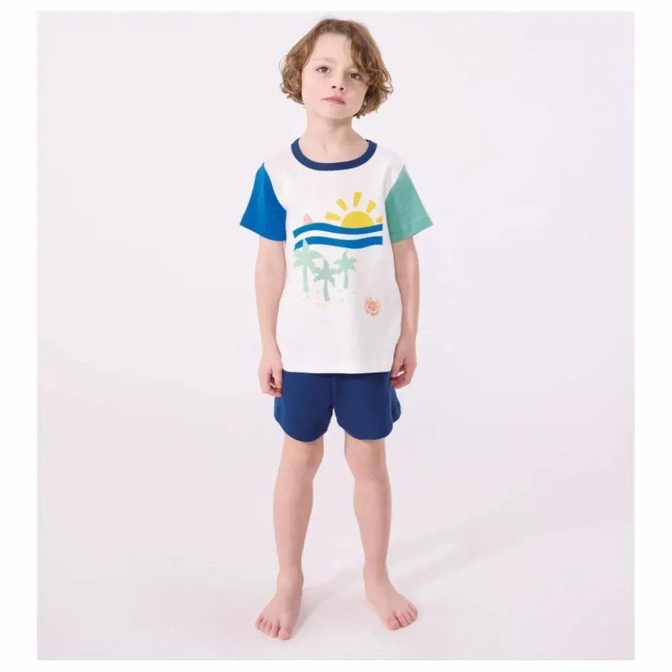 Enfant Petit Bateau Nuit, Sous-Vêtements*Pyjashort Brooklyn Coton Bio |