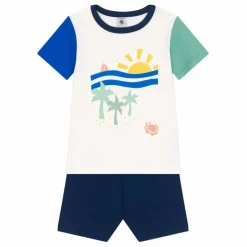 Enfant Petit Bateau Nuit, Sous-Vêtements*Pyjashort Brooklyn Coton Bio |