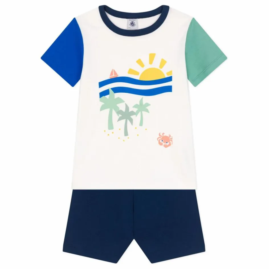 Enfant Petit Bateau Nuit, Sous-Vêtements*Pyjashort Brooklyn Coton Bio |