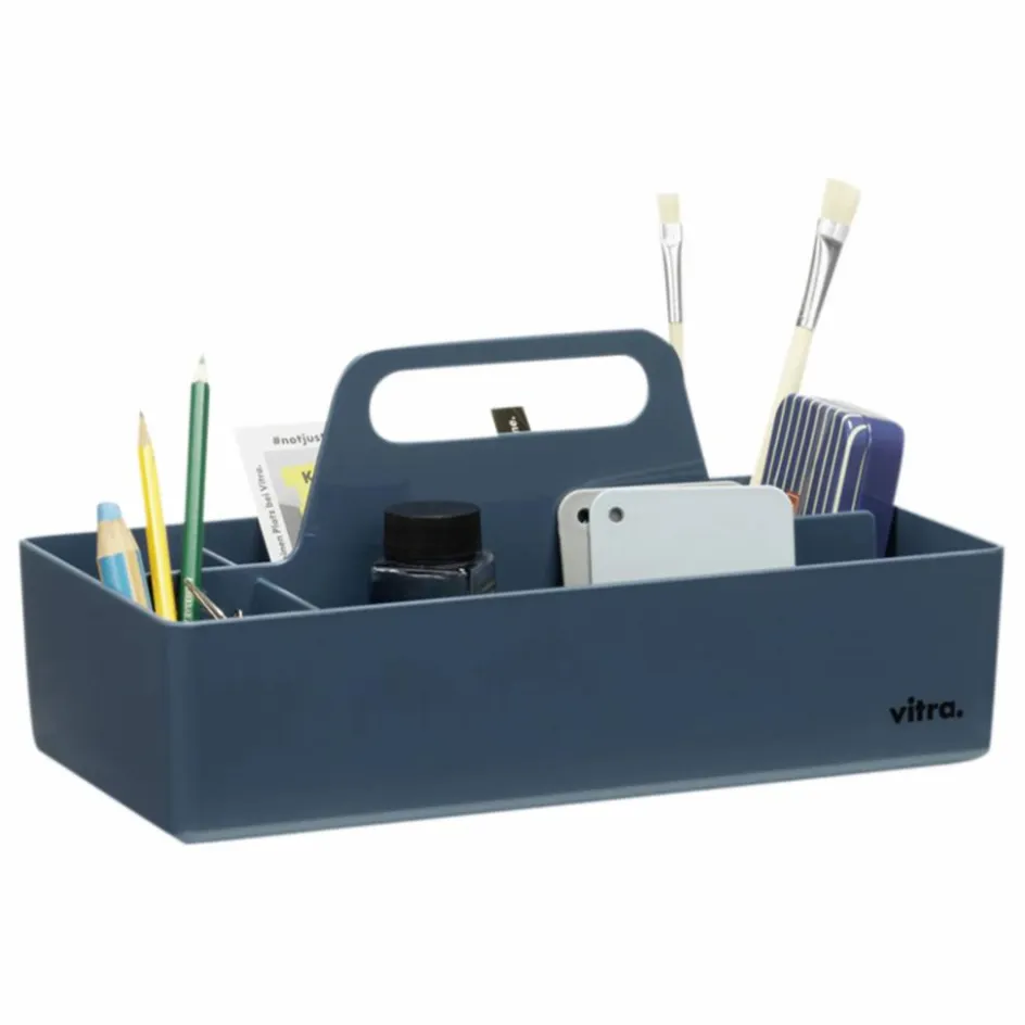 New Vitra Rangement Toolbox en plastique recyclé - Arik Levy | Bleu de mer